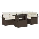 vidaXL set vrtnih sofer Set 6 Rjava in krema Ratan, Poliester | Shoptok.si