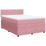  Krevet s oprugama i madracem ružičasti 140x190 cm baršunasti | shoptok.hr