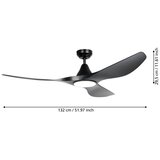 Eglo 35114 - LED plafonski ventilator PORTSEA LED/19W/230V prečnik 132 cm crna + daljinski upravljač | Eponuda.com