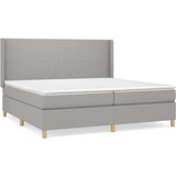  Box spring postelja z vzmetnico svetlo siva 200x200 cm blago, (20761076) | Shoptok.si