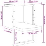  Zidna polica s prečkom boja hrasta sonome 20 x 25 x 30 cm | shoptok.hr