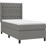  box spring s madracem LED tamnosivi 100x200 cm tkanina | shoptok.hr
