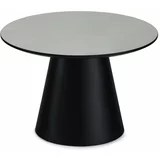 Furnhouse Črna/svetlo siva mizica z mizno ploščo v marmornem dekorju ø 60 cm Tango –