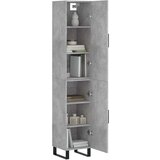  Visoka komoda siva betona 34 5x34x180 cm od konstruiranog drva | shoptok.hr