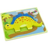  Wooden Puzzle Dinosaur Stegosaurus Yellow | shoptok.hr
