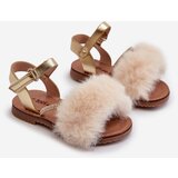 Boto Children's Sandals with Velcro and Faux Fur Gold Rosavere | ePonuda.com