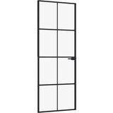 vidaXL Notranja vrata črna 76x201,5 cm kaljeno steklo & aluminij tanka, (20825978) | Shoptok.si