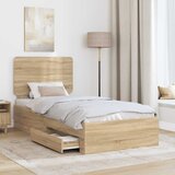  Krevetna konstrukcija s ladicama Sonoma hrast 75 x 190 cm | shoptok.hr