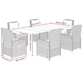  7-dijelni vrtni blagovaonski set s jastucima crni od poliratana Crna 200 x 100 x 74 cm | shoptok.hr