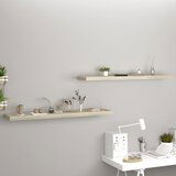vidaXL Stenske police 2 kosa barva hrasta 120x23,5x3,8 cm MDF, (20765292) | Shoptok.si