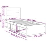  Okvir za krevet s madracem Betonska siva 75 x 190 cm | shoptok.hr