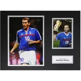 Zinedine zidane signed 16"x12" photo display france autograph memorabilia coa