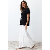 Trendyol Black 100% Cotton Planet Print Oversize/Wide Knit T-Shirt | shoptok.hr