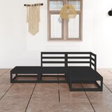Maison Chic Seti vrtnega pohištva - Vrtna garnitura - Vrtni pohištvo set 4-delna črna trdna borovina, (21810412) | Shoptok.si