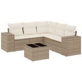  6-dijelni set vrtnih sofa s jastucima bež od poliratana | shoptok.hr