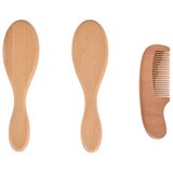 Cangaroo set lesenih krtač in glavnika SWT202, bež | Shoptok.si
