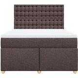 vidaXL Krevet s oprugama i madracem tamnosmeđi 140 x 190 cm od tkanine | shoptok.hr