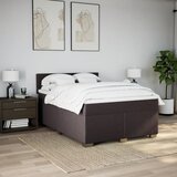  Krevet s oprugama i madracem tamnosmeđi 160x200 cm tkanina | shoptok.hr