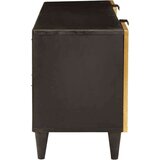 vidaXL TV omarica Črna in zlata 105 x 33 x 46 cm trden mangov les | Shoptok.si