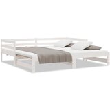  The Living Store Izvlečna dnevna postelja bela 80x200 cm trdna borovina - Dnevna Postelja, (21453890) | Shoptok.si