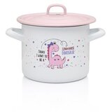 Metalac duboka posuda s poklopcem dino girl 14cm/1,50 lit. | shoptok.hr