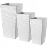 KADAX Komplet 3 vrtnih lončkov + vložki, visoki veliki, beli 57+68+75 cm, (5000350730) | Shoptok.si