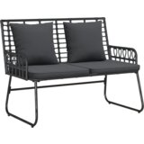 vidaXL Vrtna klop Črna, antracit 113 x 69 x 83 cm Poli ratan, jeklo | Shoptok.si