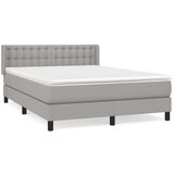  Box spring postelja z vzmetnico svetlo siva 140x200 cm blago, (20726810) | Shoptok.si