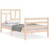vidaXL Posteljni okvir z vzglavjem 90x200 cm trden les, (20738630) Cene