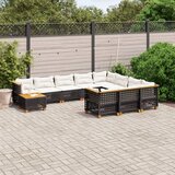 vidaXL 11-dijelni set vrtnih sofa od poliratana s jastucima crni | shoptok.hr