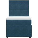 Box spring krevet s madracem plavi 90x190 cm baršunasti | shoptok.hr