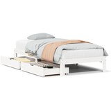 Maison Chic Posteljni okvir - Enojna postelja - Postelja za odrasle s predali bel 75x190 cm trdna borovina, (21696013) | Shoptok.si
