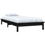  Za krevet crni 100 x 200 cm od masivne borovine | shoptok.hr