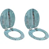 Toaletna sjedala s mekim zatvaranjem 2 pcs Plava 44 x 38 cm