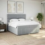  Krevet s oprugama i madracem svjetlosivi 200 x 200cm od tkanine | shoptok.hr