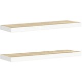  Plutajuće zidne police 2 kom hrast i bijele 80x23,5x3,8 cm MDF | Eponuda.com