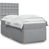 Box spring krevet s madracem svjetlosivi 90x190 cm od tkanine | shoptok.hr