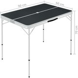 vidaXL Sklopivi stol za kampiranje s 2 klupe aluminijski sivi | shoptok.hr