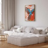  Plakat - Exotic Wings - parrot among abstract leaf patterns 60x90 Zlatni okvir | shoptok.hr