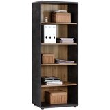Mömax pisarniški regal fontana Ftr04, temno siva, hrast | Shoptok.si
