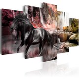  Slika - Black horse on crimson sky background 100x50 Cijene