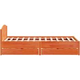 vidaXL Okvir kreveta bez madraca voštano smeđi 135x190 cm od borovine | shoptok.hr