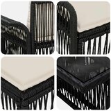  Sjedeća garnitura za vrt 10 kom. Crna i krem-bijela poliratan 100 x 55 x 73 cm | shoptok.hr