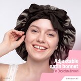 BrushArt Hair Adjustable Satin Bonnet turban za lase Chocolate Brown 1 kos | Shoptok.si