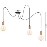  Luster na sajli MIROS 3xE27/60W/230V u obliku pauka, crna/bakarna | Eponuda.com