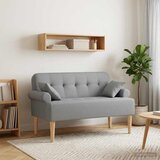  Ljubavni kauč s gumbima Svjetlosiva 120 x 65 x 79 cm Tkanina | Eponuda.com