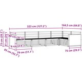  Set vanjskih sofa 5 pcs Prirodna 323 x 164,5 x 73 cm | shoptok.hr