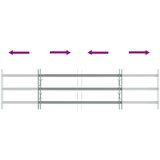  Sigurnosna rešetka za prozore s 3 poprečna okvira 3 kom. Srebrna 930-1740 mm | shoptok.hr