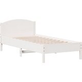 vidaXL Okvir kreveta s uzglavljem bijeli 100x200cm od masivne borovine | shoptok.hr
