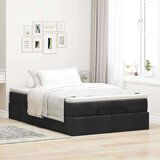  Otomanski okvir kreveta s madraca crni 120x190 cm od tkanine | shoptok.hr